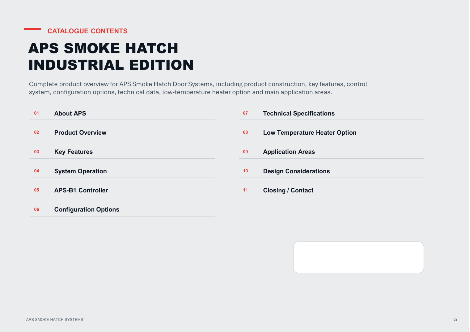 APS Smoke Hatch Systems catalogue page 2