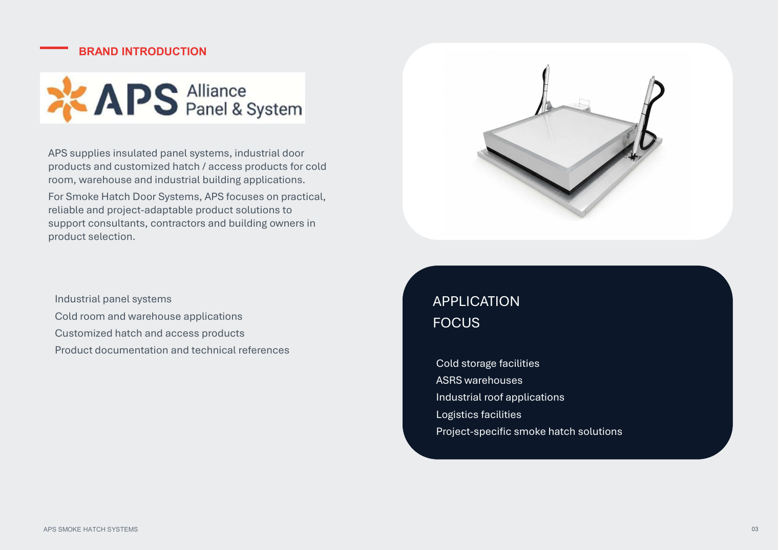 APS Smoke Hatch Systems catalogue page 3
