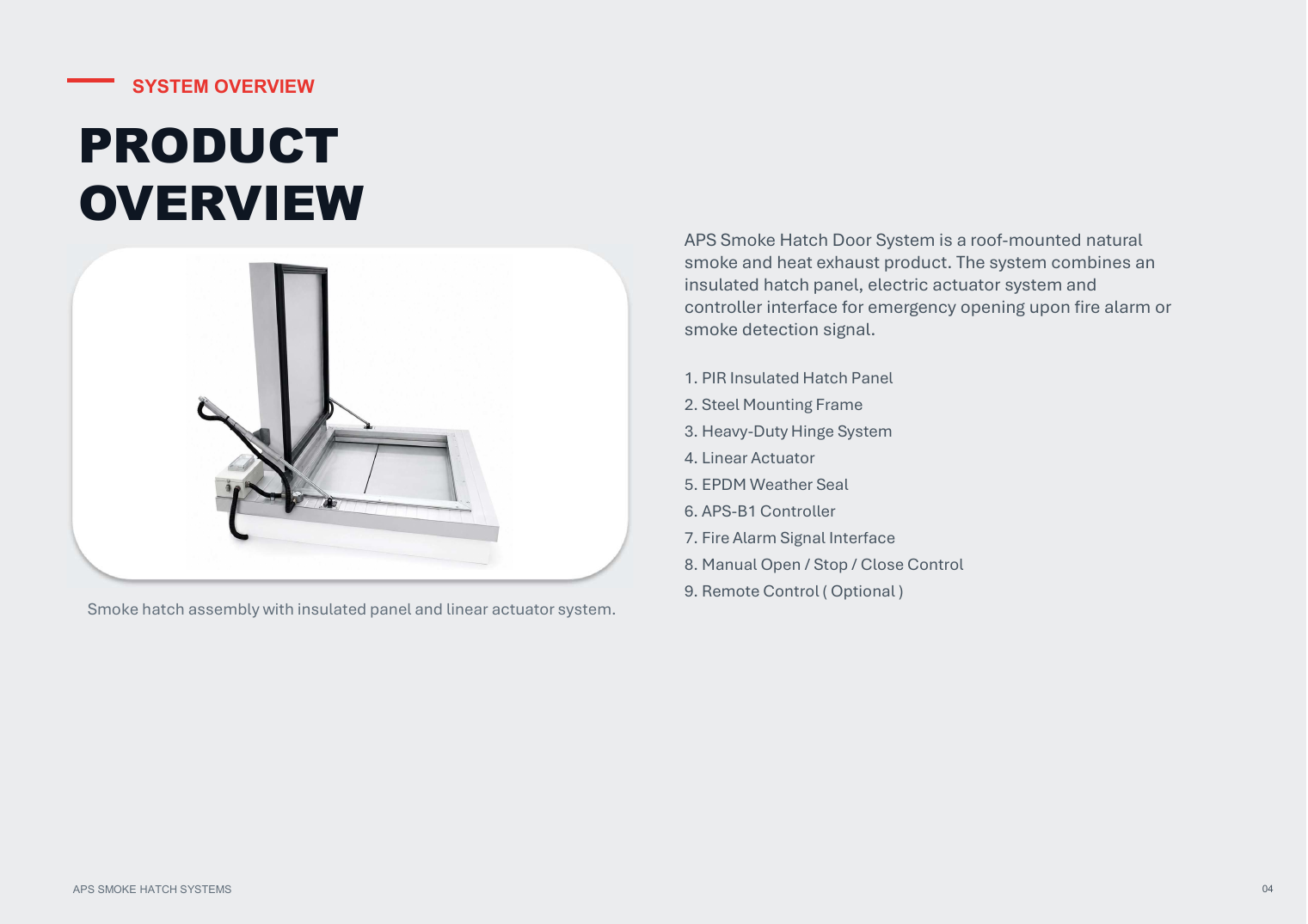 APS Smoke Hatch Systems catalogue page 4